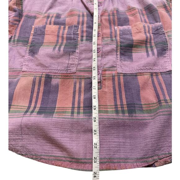 Pilcro Anthropologie Hannah Surf Top Cotton Blouse Soft Lavender Plaid, size XS - Picture 6 of 7